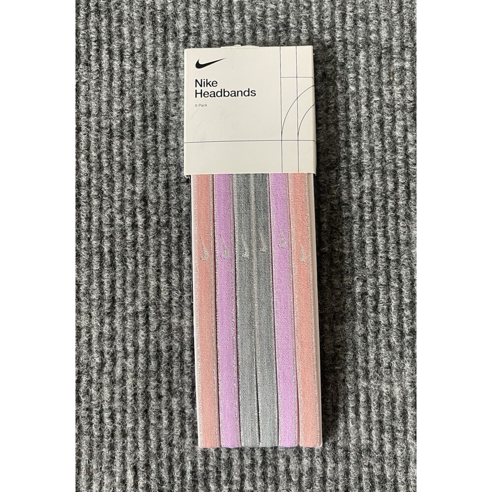 Nike Headband 6 Pack Hair Bands Colorful Silicone Non-Slip Grip NEW